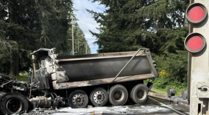Accidente mortal provocó cierre de la carretera 99 en el condado Thurston Estado del camión luego del accidente de tránsito — Imagen: Oficina del sheriff del condado de Thurstone