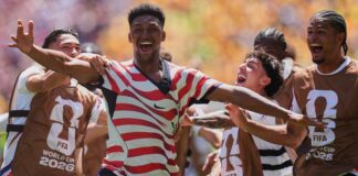 Sin Pulisic, EEUU somete 2-0 a Australia y visa boleto a los dieciseisavos de final del Mundial Alex Freeman (16) celebra tras anotar el segundo gol de Estados Unidos durante el partido contra Australia en el Grupo D del Mundial, el viernes 19 de junio de 2026, en Seattle. (AP Foto/Manu Fernández)