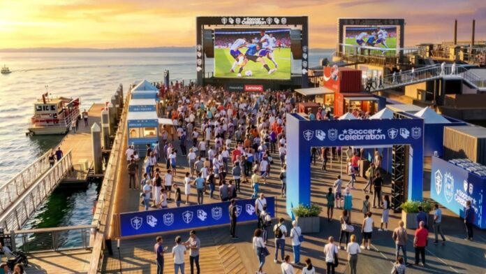 Ilustración de las transmisiones del mundial 2026 en el Waterfront Park — Imagen: Seattle Reign FC