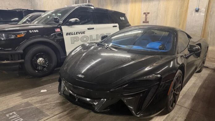 Vehículo deportivo incautado por la policia durante el operativo — Imagen: Departametno de pilicía de Belluvue