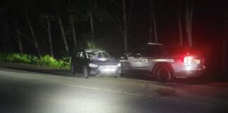 Persecución en Hoquiam termina con arresto de una «ciudadana soberana» Auto de la sospechosa luego de ser detenido por una patrulla — Imagen: Departamento de Policía de Hoquiam