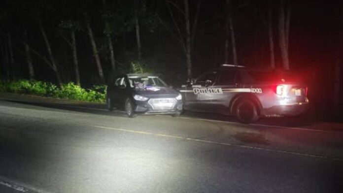 Auto de la sospechosa luego de ser detenido por una patrulla — Imagen: Departamento de Policía de Hoquiam