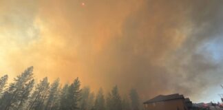Incendio forestal en Spokane obliga a evacuar y destruye viviendas Una densa columna de humo se eleva del incendio Upriver, que arde al noreste de Spokane, Washington. — Foto: Robert Gray / Spokane Fire District 9 vía AP