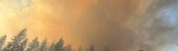 Una densa columna de humo se eleva del incendio Upriver, que arde al noreste de Spokane, Washington. — Foto: Robert Gray / Spokane Fire District 9 vía AP