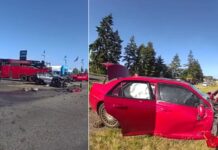 Persecución policial en Pierce termina en choque múltiple; entre los heridos hay dos niños Vehículos involucrados en el choque múltiple — Imagen: Oficina del Sheriff del condado de Pierce