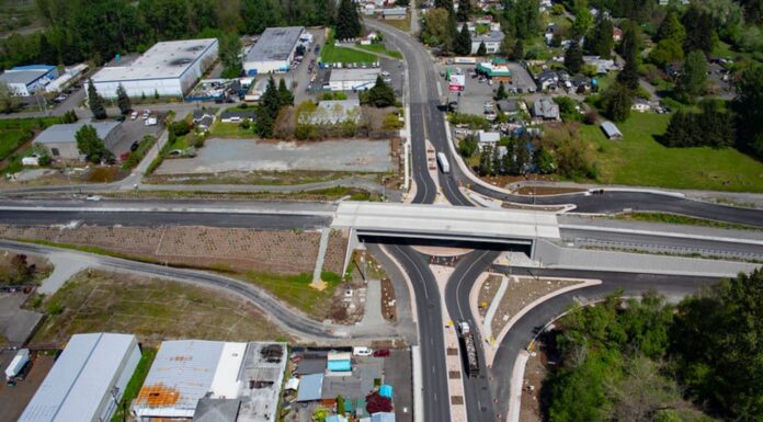 Anuncian cierres de carriles en las carreteras 509 y la 99 del condado Pierce del 23 al 26 de junio Construcción de la autopista SR 167 — Imagen: WSDOT
