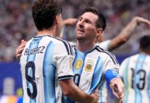 Messi y Argentina vencen 3-2 a Egipto y avanzan a cuartos del Mundial Lionel Messi celebra tras anotar el segundo gol de Argentina ante Egipto en los octavos de final del Mundia, el martes 7 de julio de 2026, en Atlanta. (AP Foto/Mike Stewart)