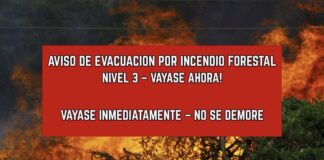 “Evacúe ya”: orden de evacuación de nivel 3 en Vantage