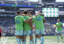 Sounders vence 3-0 a Los Gallos de Querétaro en la Leagues Cup Jugadores de Seattle Sounders celebran uno de sus goles ante Querétaro FC durante el partido de la Leagues Cup 2026 en Lumen Field.