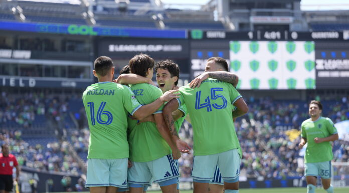 Sounders vence 3-0 a Los Gallos de Querétaro en la Leagues Cup Jugadores de Seattle Sounders celebran uno de sus goles ante Querétaro FC durante el partido de la Leagues Cup 2026 en Lumen Field.