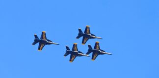 Blue Angels cancelan exhibición del sábado en Seafair por fuertes vientos Los Blue Angels sobrevuelan Seattle el viernes 31 de julio de 2026