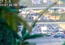 Reabren carriles de la autopista I-5 cerca de Everett tras incidente en un paso elevado