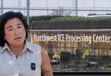 Emily Randall visita por undécima vez el centro de detención migratoria de Tacoma La representante federal Emily Randall aparece frente al Northwest ICE Processing Center en Tacoma, Washington, tras realizar su undécima visita al centro de detención migratoria.