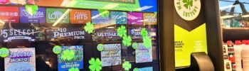 Máquina de venta de boletos de Washington’s Lottery con opciones de Lotto y otros juegos de lotería.