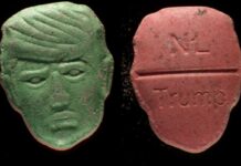 Alerta por pastillas peligrosas de éxtasis con la imagen de Trump Pastillas de distintos colores con el rostro de Donald Trump grabado en una cara y las inscripciones “NL” y “Trump” en el reverso.