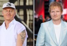 Artistas abandonan la gira de Ed Sheeran en protesta por salida de Macklemore El artista Macklemore participa en la serie de conciertos de verano del programa "Good Morning America" de la cadena ABC en Central Park, Nueva York, el 22 de julio de 2022 (izquierda), y Ed Sheeran asiste al estreno de la película "F1 The Movie" en Londres el 23 de junio de 2025. (Fotos AP)