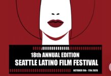 Seattle Latino Film Festival celebrará su 18.ª edición con 65 películas de 16 países Cartel oficial de la 18.ª edición del Seattle Latino Film Festival, con una ilustración en rojo, blanco y negro y las fechas del 9 al 17 de octubre de 2026.